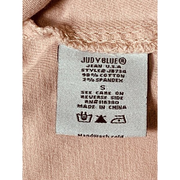 Judy Blue Womens Pink Denim Jacket Size S Distressed Hem Button Up Pockets - Picture 10 of 16